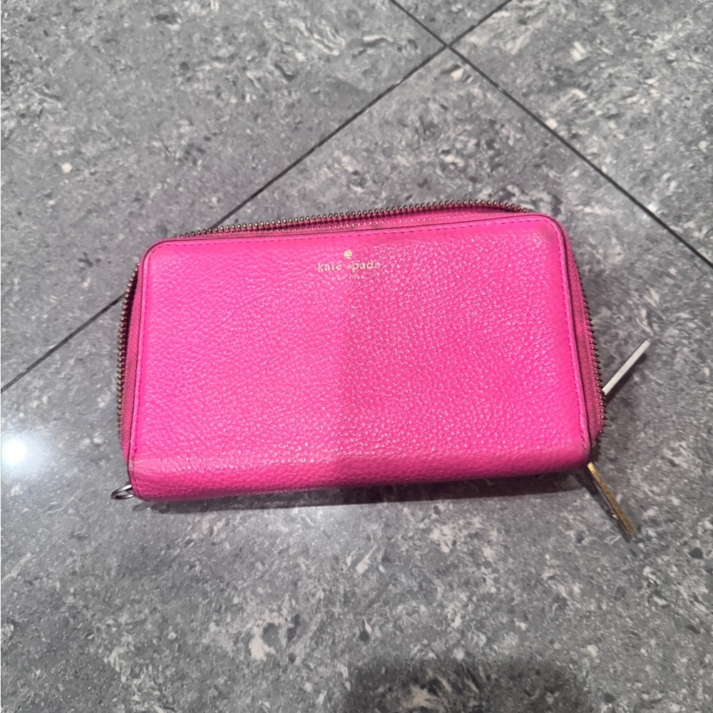Pink Kate Spade Double zipper wallet